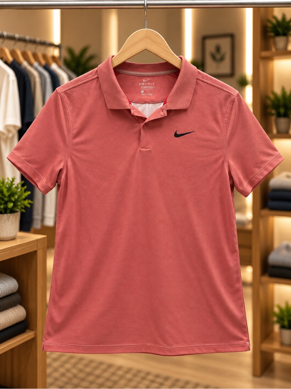 Nike Men’s Coral Pink Dri-FIT Polo